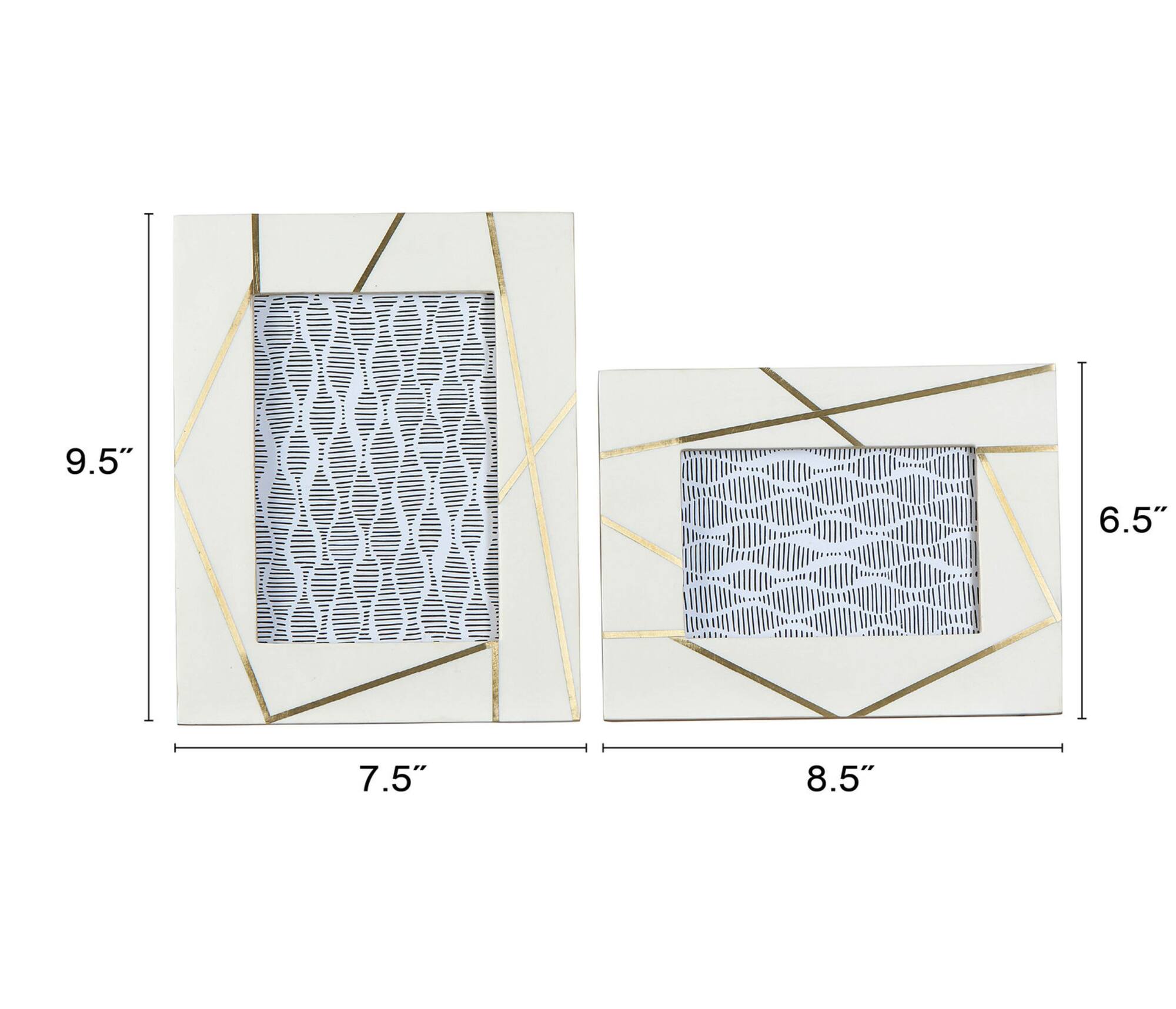 Hello Honey® 2 Pack White & Gold Photo Frame